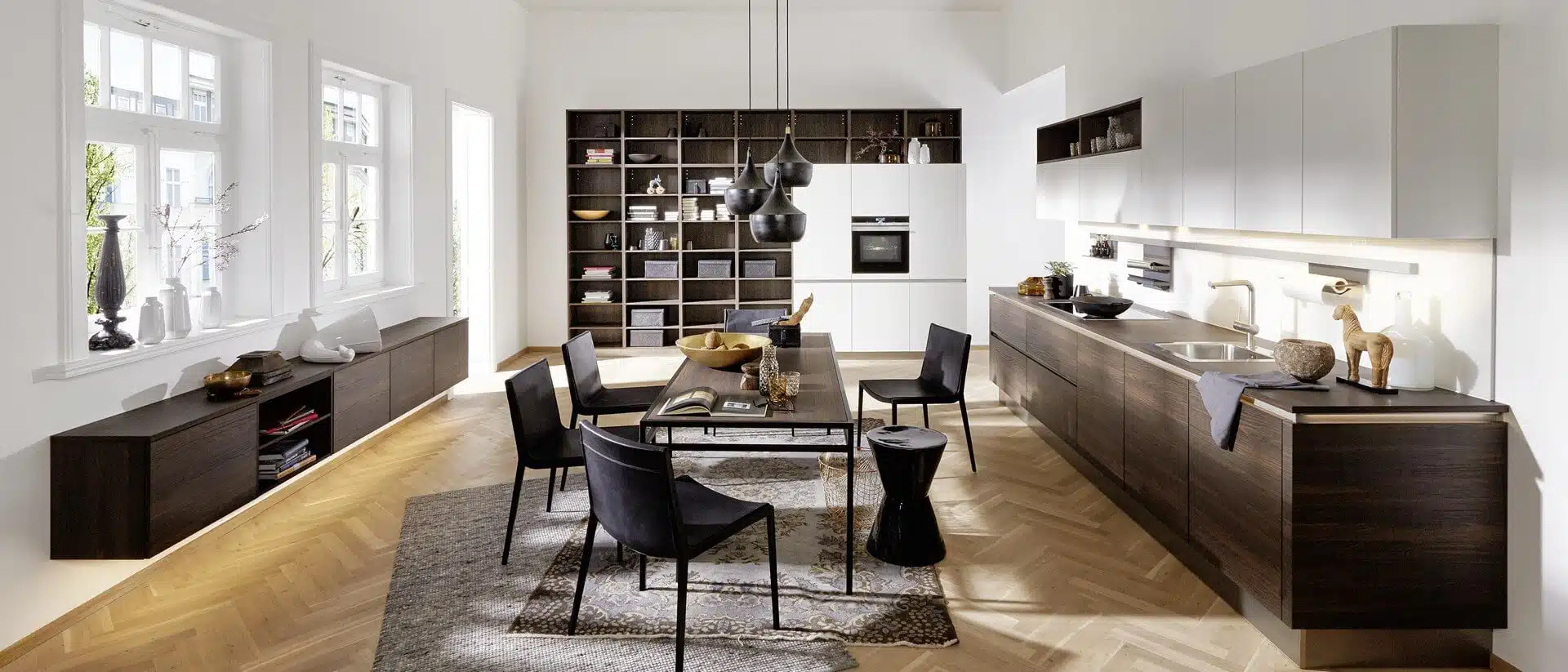 Nolte Design Küchenzeile grifflos Wohnküche