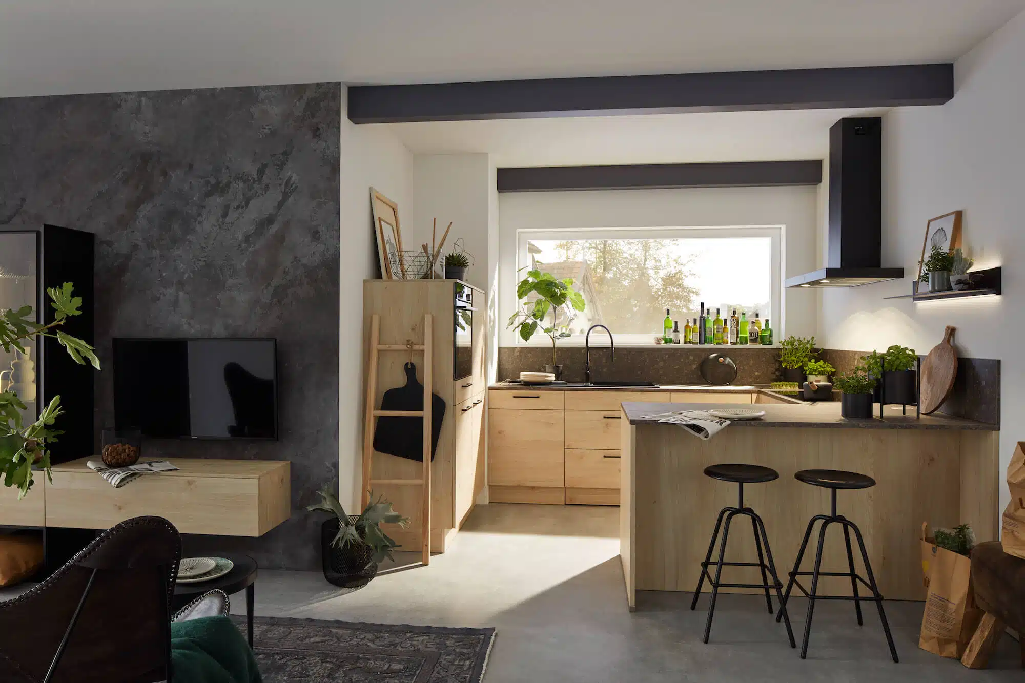 Nolte G-Küche modern Echtholz mit Esstheke