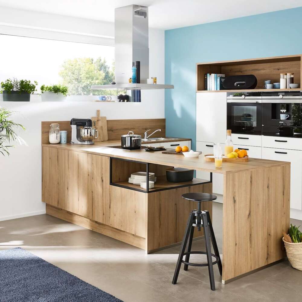 Nolte moderne L-Küche Holz Manhattan