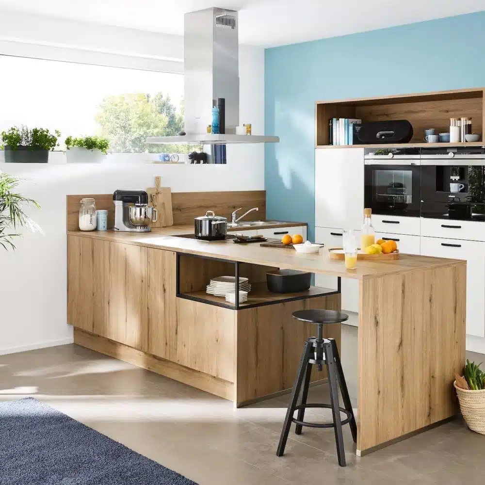 Nolte moderne L-Küche Holz Manhattan